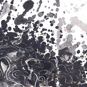 Snail Trails”, Black and silver ink on filter paper, 2009 by Sarah Hunter