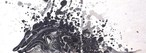 Snail Trails”, Black and silver ink on filter paper, 2009 by Sarah Hunter