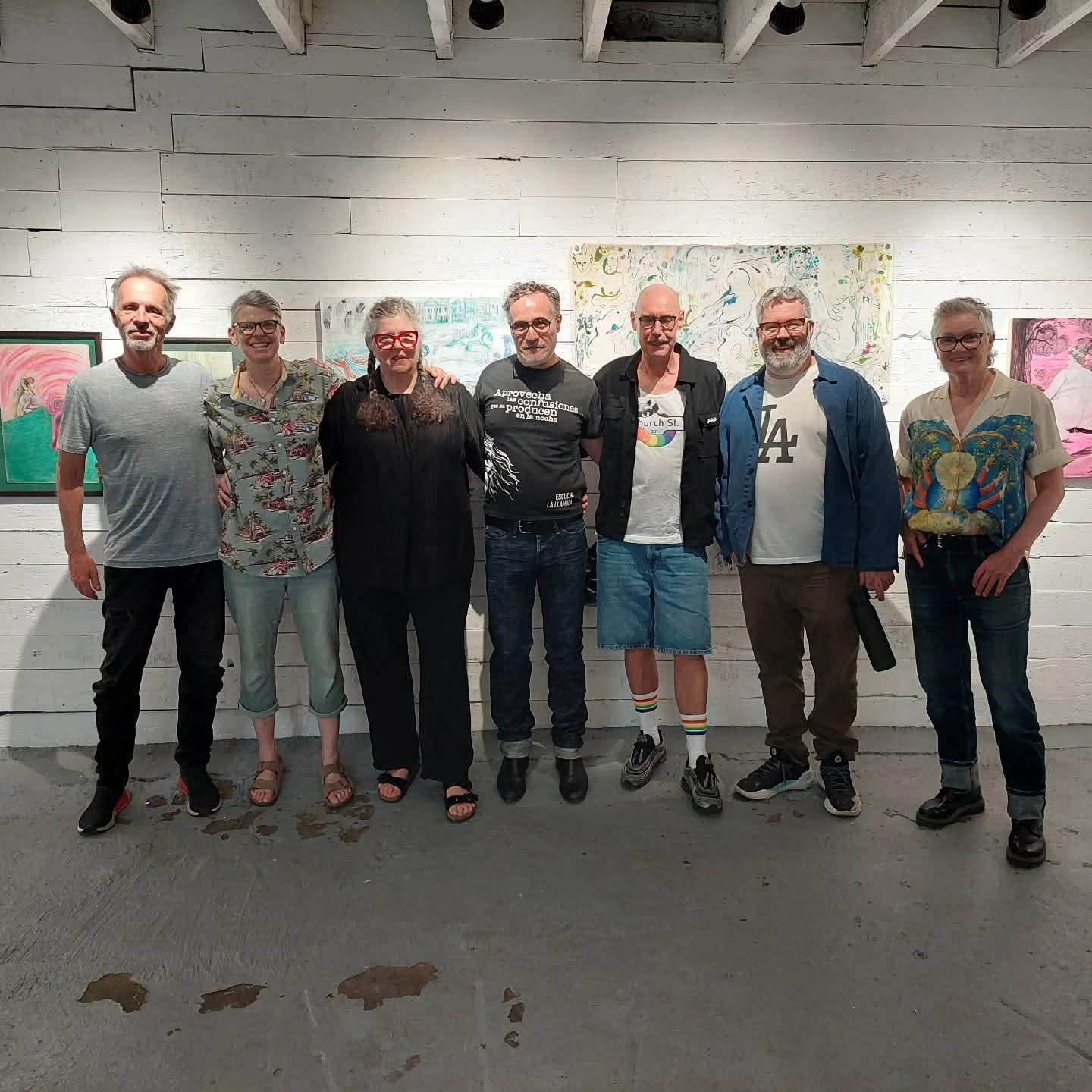 Sarah with Artists and John Gagne Gallerist at Art Opening at Gagne Contemporary, 2026