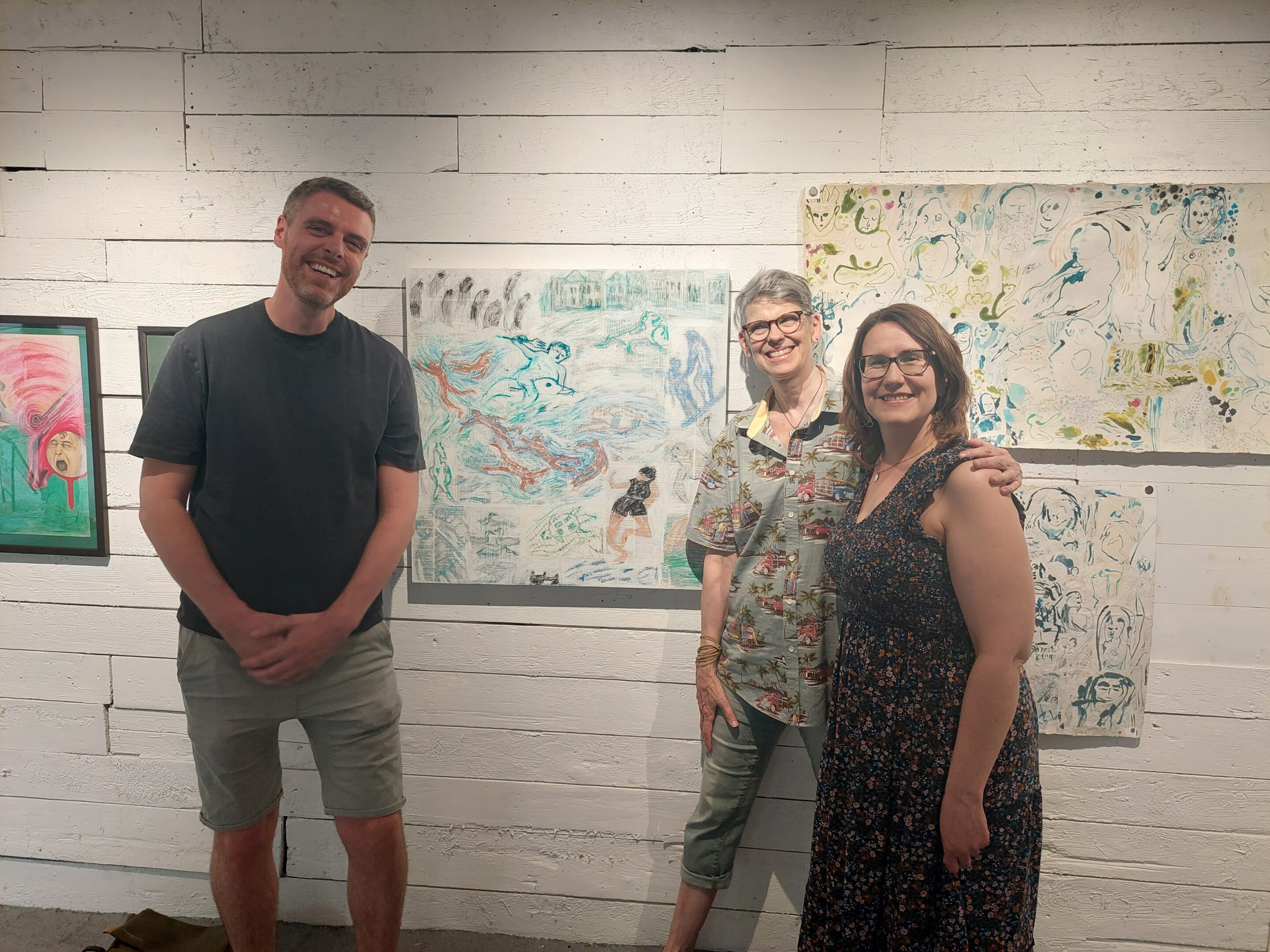 Sarah with Tom and Lindsey at Art Opening, Gagne Contemporary Art Gallery, 2026