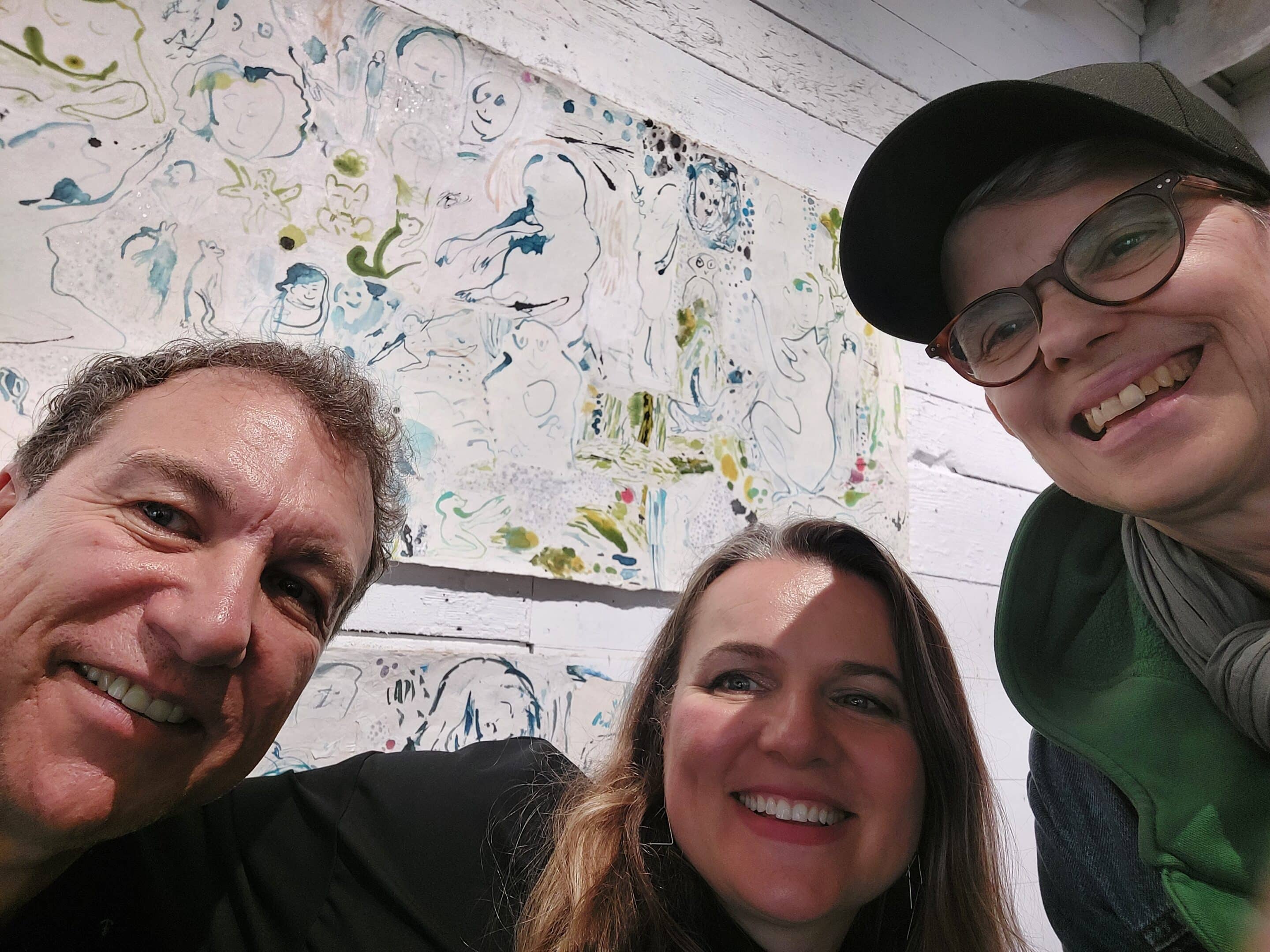 Sarah and two friends at the Art Opening, Gagne Contemporary Art Gallery, 2026