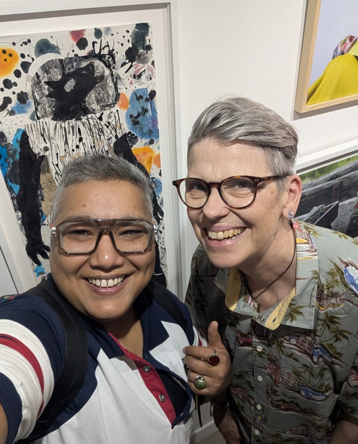 Sarah with Bali Ali at Art Opening, Green Hours, Akasha Art Gallery, 2026